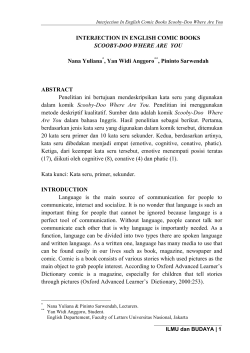 INTERJECTION IN ENGLISH COMIC BOOKS SCOOBY