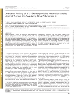 Antitumor Activity of 2!,3!-Dideoxycytidine Nucleotide Analog Against