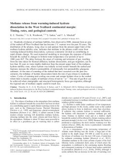 Methane release from warminginduced hydrate dissociation in the