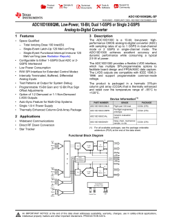 ADC10D1000QML Low Power, 10-Bit, Dual 1.0