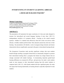 INTERVENING IN STUDENT LEARNING ABROAD: A RESEARCH