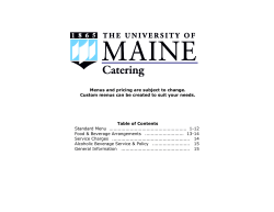 2015-16 Catering Menu