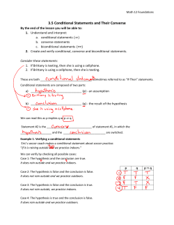 3.5 Conditional Statements and Their Converse