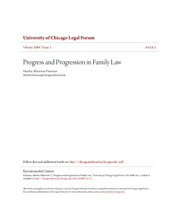 Progress and Progression in Family Law