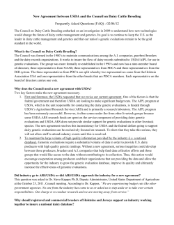 New Agreement between USDA and the Council on