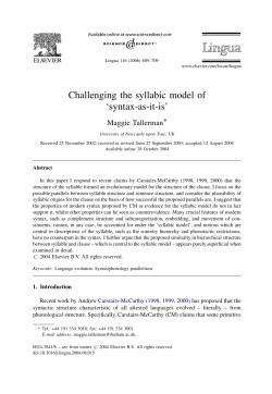 Challenging the syllabic model of `syntax-as-it-is`