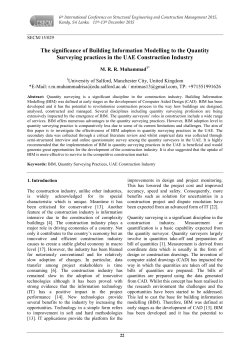 The significance of Building Information Modelling to the Quantity