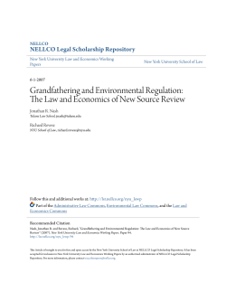 Grandfathering and Environmental Regulation: The Law and