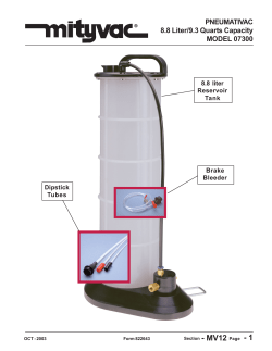 PNEUMATIVAC 8.8 Liter/9.3 Quarts Capacity MODEL 07300