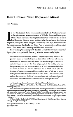 How Different Were Ropke and Mises?