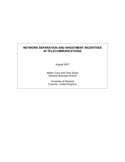 Network Separation and Investment Incentives