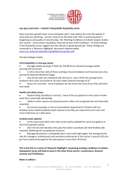 Low pay, hard work &ndash; Ireland`s inhospitable hospitality sector Does