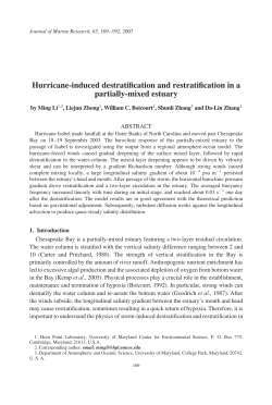Hurricane-induced destratification and restratification in a partially