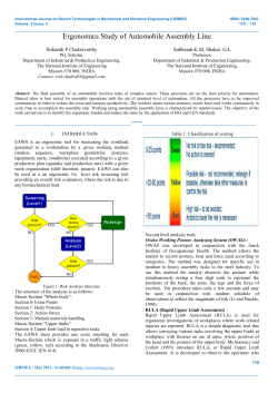 Ergonomics Study of Automobile Assembly Line