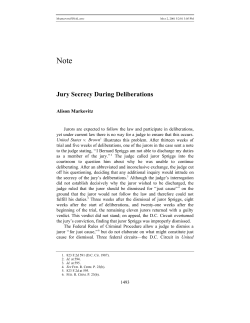 Jury Secrecy During Deliberations