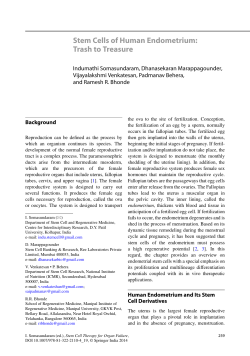 Stem Cells of Human Endometrium: Trash to Treasure