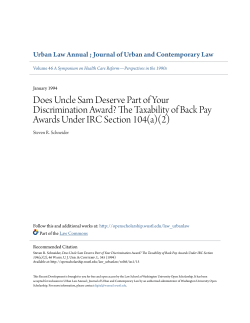 Does Uncle Sam Deserve Part of Your Discrimination Award? The