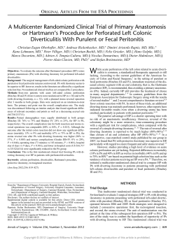 A Multicenter Randomized Clinical Trial of Primary Anastomosis or