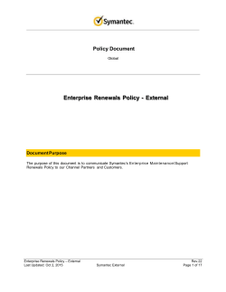 Enterprise Renewals Policy