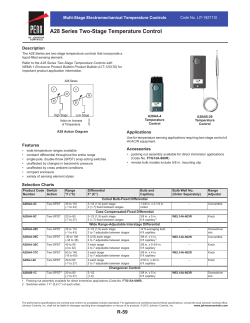 A28 Series Two-Stage Temperature Control