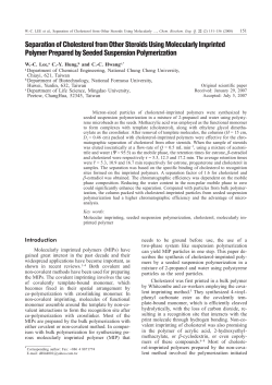 Separation of Cholesterol from other Steroids Using Molecularly