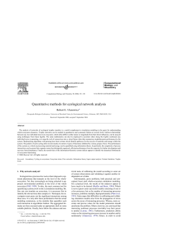 Quantitative methods for ecological network analysis