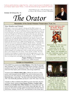 October 2013 - Daniel Webster Estate