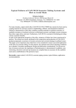 Typical Failures of CuNi 90/10 Seawater Tubing Systems