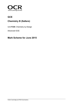 Mark scheme F335 Chemistry by Design June 2015