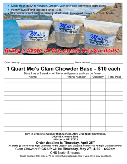 1 Quart Mo`s Clam Chowder Base - $10 each