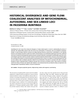 historical divergence and gene flow