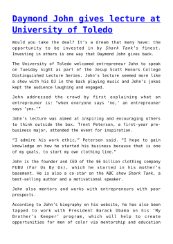 Daymond John gives lecture at University of Toledo