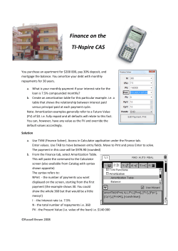 Finance on the TI-Nspire CAS