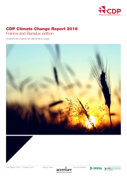 CDP Climate Change Report 2016 France and