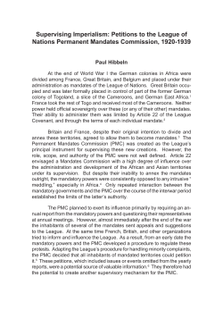 Supervising Imperialism: Petitions to the League of Nations