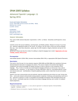 SPAN 2005 Syllabus