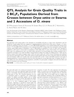 QTL Analysis for Grain Quality Traits in 2 BC2F2 Populations