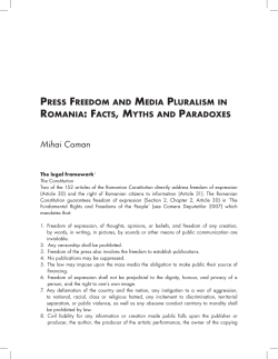Press Freedom and Media Pluralism in Romania