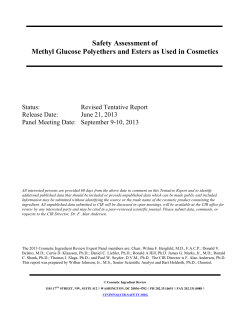 Safety Assessment of Methyl Glucose Polyethers and Esters as