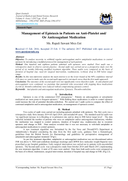 Management of Epistaxis in Patients on Anti