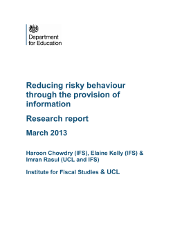 Reducing risky behaviour through the provision of information