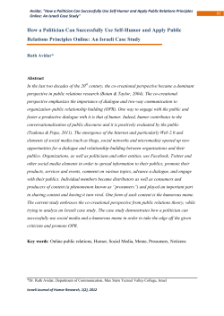 Avidar, "How a Politician Can Successfully Use Self