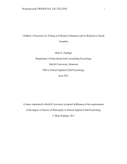 Children`s Prosocial Lie-Telling in Politeness