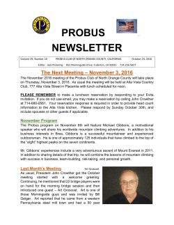PROBUS NEWSLETTER