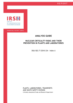 Nuclear criticality risks and their prevention in