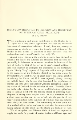 India`s Contribution to Religion and Its Effect on