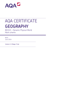 AQA Level 1/2 Certificate Geography Mark scheme Paper 1