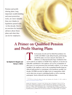 A Primer on Qualified Pension and Profit