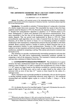 The arithmetic-geometric mean and fast computation of