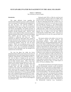 Sustainable Water Management in the Aral Sea Basin